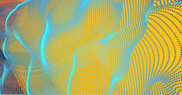 Цифрове Зображення Зелених Сяючих Цифрових Хвиль Тлі Жовтих Технологій Технологічний — стокове фото