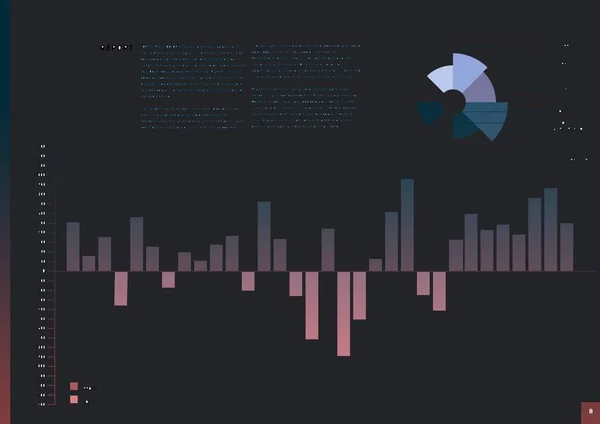 Composizione Delle Informazioni Statistiche Del Grafico Visualizzate Sullo Schermo Dell — Foto Stock