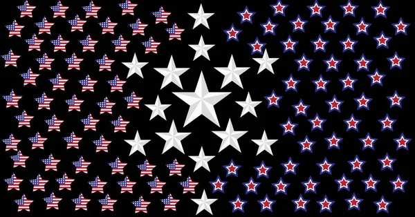 Composição Estrelas Bandeira Americana Estrelas Brancas Vermelhas Brancas Azuis Preenchendo — Fotografia de Stock