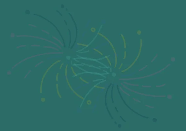 Digitales Bild Eines Farbenfrohen Feuerwerks Vor Grünem Hintergrund Design Konzept — Stockfoto