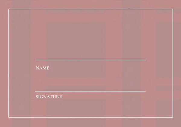 Name Signature Text White Lines Copy Space Orange Background Digital — Stock Photo, Image