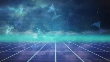 Dünya ve şebeke üzerindeki bağlantı ağının animasyonu. küresel bağlantılar, teknoloji ve veri işleme kavramı dijital olarak oluşturulmuş video.