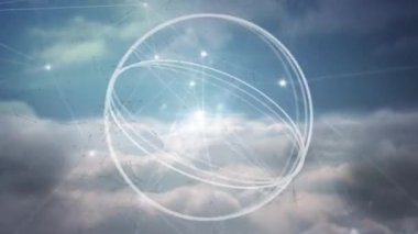 Bağlantı ağı ile kapsam taramasının animasyonu. küresel ağlar, teknoloji ve bağlantılar konsepti dijital olarak oluşturulmuş video.