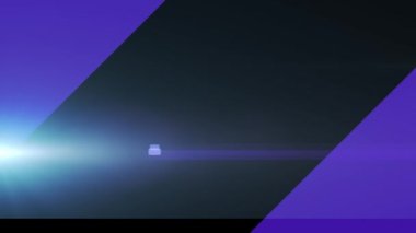 Mavi arkaplanda parlayan ışıkla hareket eden çapraz mor çizgilerin animasyonu. küresel bağlantılar ve ağlar konsepti dijital olarak oluşturulmuş video.