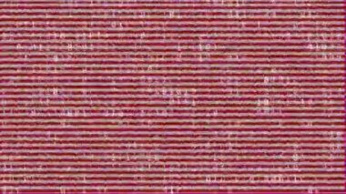 Kırmızı zemin üzerinde ikili kodlama ve arıza olan dijital ekranın animasyonu. küresel veri işleme ve dijital arayüz konsepti dijital olarak oluşturulmuş video.