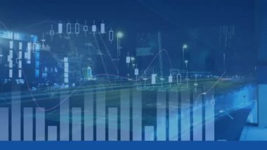 Finansal veri işleme ve istatistik kaydının animasyonu. küresel finans, iş, teknoloji ve bağlantılar konsepti dijital olarak oluşturulmuş video.