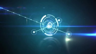 Bağlantı ağları ile kapsam taramasının animasyonu. küresel bilim, ağlar, teknoloji ve bağlantılar konsepti dijital olarak oluşturulmuş video.