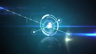 Geri sayım ve bağlantı ağlarıyla kapsam taramasının animasyonu. küresel bilim, ağlar, teknoloji ve bağlantılar konsepti dijital olarak oluşturulmuş video.