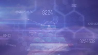 Mavi arka planda dönen DNA iplikçikli bağlantı ağlarının animasyonu. küresel bilim, araştırma, bağlantılar ve ağlar konsepti dijital olarak oluşturulmuş video.