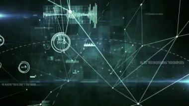 Bağlantı ağlarıyla veri işlemenin animasyonu. küresel bilim, ağlar, teknoloji ve bağlantılar konsepti dijital olarak oluşturulmuş video.