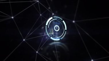 Bağlantı ve tarama ağının animasyonu. küresel ağ ve dijital arayüz konsepti dijital olarak oluşturulmuş video.