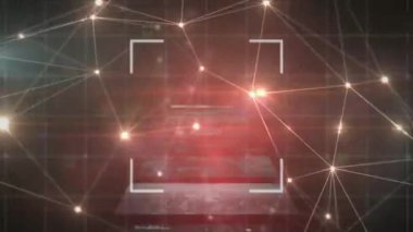 Ekranlar ve bağlantılar ağındaki verilerle işaretleyici kayıt ve kapsamın animasyonu. küresel ağlar, teknoloji ve bağlantılar konsepti dijital olarak oluşturulmuş video.