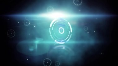 Bağlantı ağlarıyla tarama yapan dürbünlerin animasyonu. küresel bilim, ağlar, teknoloji ve bağlantılar konsepti dijital olarak oluşturulmuş video.