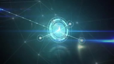 Zaman içinde hızlı hareket eden bağlantı ağının animasyonu. küresel bağlantılar, veri işleme ve dijital arayüz konsepti dijital olarak oluşturulmuş video.