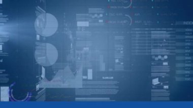 Finansal veri işleme ve istatistik kaydının animasyonu. küresel finans, iş, teknoloji ve bağlantılar konsepti dijital olarak oluşturulmuş video.