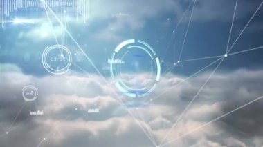 Kapsam taraması ve bağlantı ağının animasyonu. küresel ağlar, teknoloji ve bağlantılar konsepti dijital olarak oluşturulmuş video.