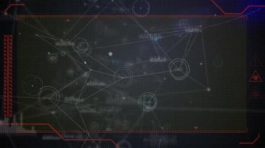 Bağlantı ağının animasyonu ve istatistik kaydı. küresel bağlantılar, teknoloji ve veri işleme kavramı dijital olarak oluşturulmuş video.