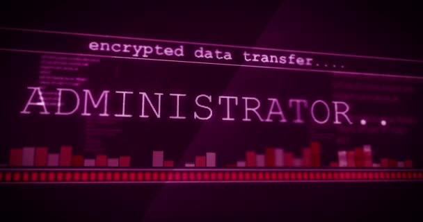 Animación Transferencia Datos Cifrados Interfaz Digital Intermitente Tecnología Global Comunicación — Vídeo de stock