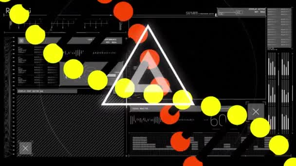 Animación Hebra Adn Escaneo Triángulo Sobre Procesamiento Datos Medicina Global — Vídeos de Stock