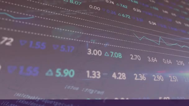 Animação Processamento Dados Financeiros Registro Estatísticas Conceito Finanças Globais Processamento — Vídeo de Stock