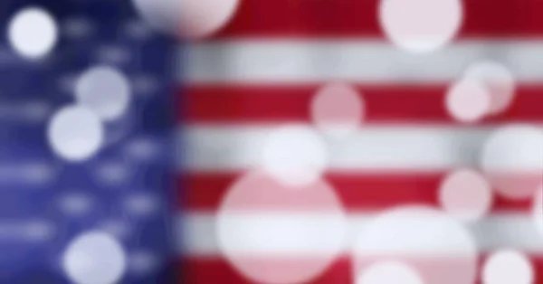 Composição Círculos Brancos Sobre Bandeira Americana Patriotismo Americano Independência Conceito — Fotografia de Stock