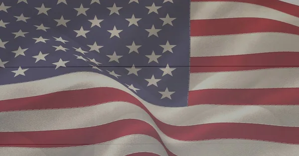 Samenstelling Van Amerikaanse Vlag Met Sterren Strepen Amerikaans Patriottisme Onafhankelijkheid — Stockfoto