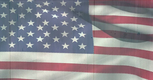 Samenstelling Van Amerikaanse Vlag Met Sterren Strepen Amerikaans Patriottisme Onafhankelijkheid — Stockfoto