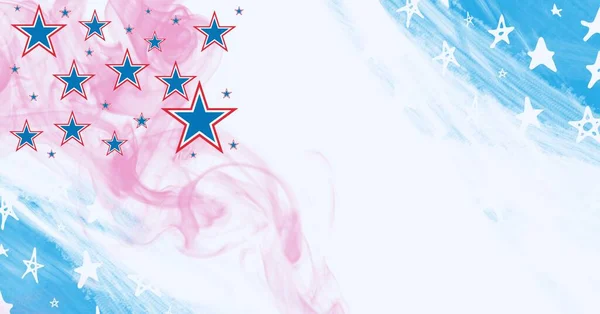 Skład Gwiazd Kolorowych Amerykańską Flagą Białym Tle Amerykański Patriotyzm Koncepcja — Zdjęcie stockowe