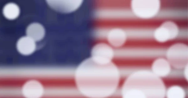 Zusammensetzung Weißer Kreise Über Der Amerikanischen Flagge Amerikanischer Patriotismus Unabhängigkeit — Stockfoto