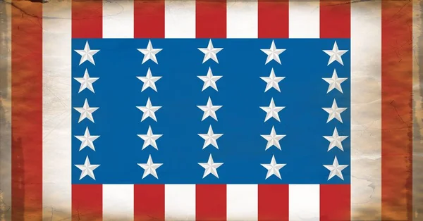 Skład Niebieskich Czerwonych Gwiazd Pasków Amerykański Patriotyzm Koncepcja Niezależności Celebracji — Zdjęcie stockowe