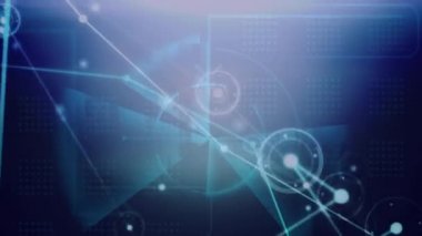 Mor arkaplandaki plexus ağlarına karşı bağlantı ağının dijital animasyonu. küresel ağ ve teknoloji kavramı