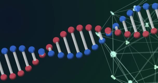 Digital Animation Dna Structure Globe Medical Icons Spinning Black Background — Stock Video