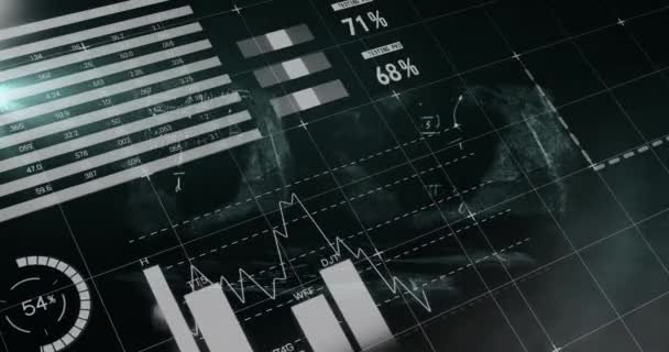 Persamaan Matematis Mengambang Terhadap Pemrosesan Data Statistik Terhadap Latar Belakang — Stok Video