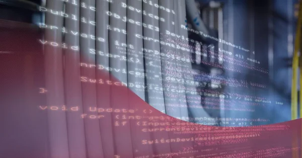 Databehandling Nært Hold Datatjener Mot Rød Teknologi Begrepet Cybersikkerhet Datalagringsteknologi – stockfoto