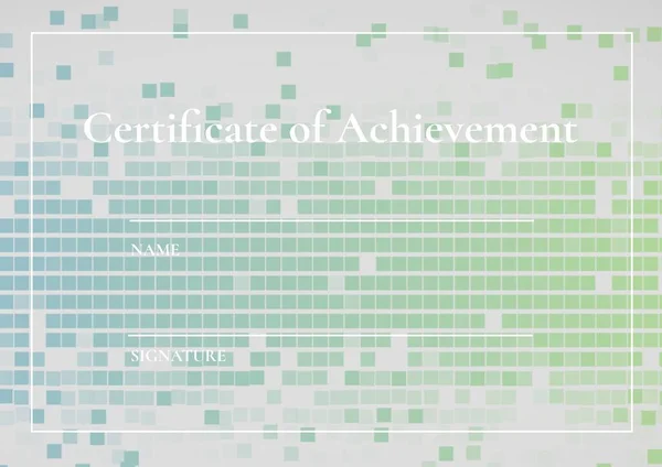 Certificate Achievement Text White Lines Copy Space Mosaic Squares Certificate — Stock Photo, Image