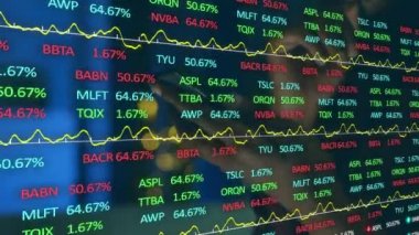 Akıllı telefon kullanan bir iş kadınının finansal veri işleme animasyonu. küresel bağlantılar, teknoloji ve dijital arayüz konsepti dijital olarak oluşturulmuş video.