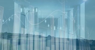 Arka planda dönen yel değirmenine karşı bilgisayar sunucu odasına karşı istatistiksel veri işleme. küresel iş ve yenilenebilir enerji teknolojisi kavramı