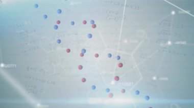 DNA iplikçiklerinin dönmesi ve tıbbi veri işleme animasyonu. küresel bilim, araştırma ve dijital arayüz kavramı dijital olarak oluşturulmuş video.
