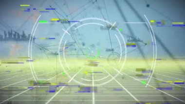 Kapsam taraması ve bağlantı ağlarının animasyonu. küresel teknoloji, bağlantılar ve dijital arayüz konsepti dijital olarak oluşturulmuş vide