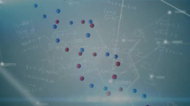 DNA iplikçiklerinin dönmesi ve tıbbi veri işleme animasyonu. küresel bilim, araştırma ve dijital arayüz kavramı dijital olarak oluşturulmuş video.