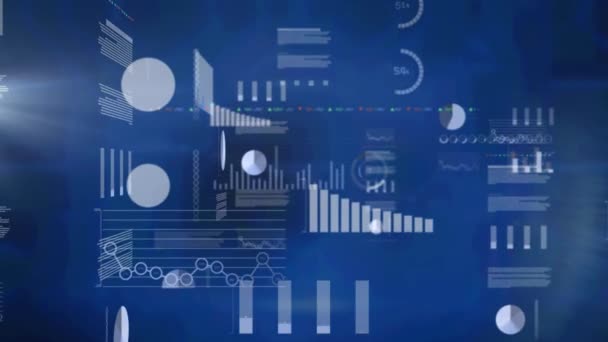 Animación Del Registro Estadístico Procesamiento Datos Través Pantalla Digital Concepto — Vídeos de Stock