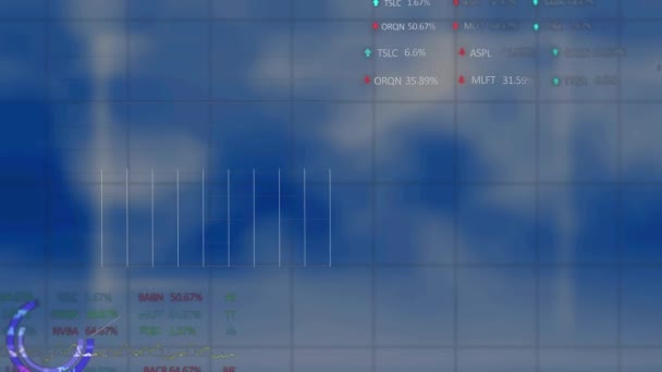 Animation Des Statistiques Traitement Des Données Sur Écrans Numériques Connexions — Video