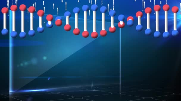 Struttura Del Dna Che Ruota Contro Elaborazione Dei Dati Codifica — Video Stock