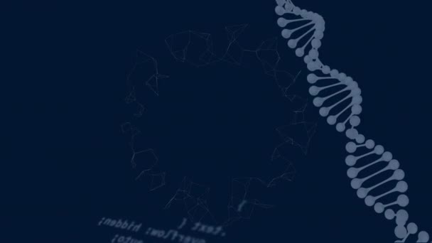 Animazione Della Filatura Del Dna Dell Elaborazione Dei Dati Scienza — Video Stock