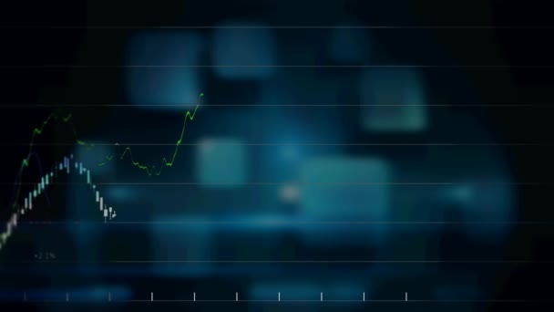 Animacja Przetwarzania Danych Finansowych Przez Ekrany Cyfrowe Globalna Koncepcja Sieci — Wideo stockowe