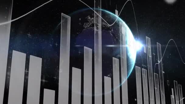 Procesamiento Estadístico Datos Contra Manchas Luz Manchas Luz Contra Fondo — Vídeos de Stock