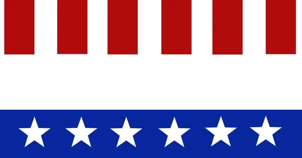 間のコピースペースを持つアメリカの旗の赤い縞の下に白い星と青のバンドの構成 愛国心独立お祝いのコンセプトデジタルで生成されたイメージ — ストック写真