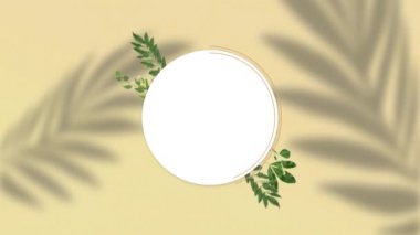 Bej arka planda fotokopi alanı olan çiçek desenli animasyon. Doğa ve sürdürülebilirlik kavramı dijital olarak oluşturulmuş video.