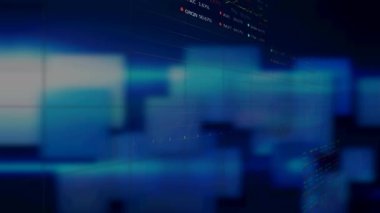 Dijital ekranlar üzerinden istatistik ve veri işleme animasyonu. küresel bağlantılar, veri işleme ve dijital arayüz konsepti dijital olarak oluşturulmuş video.