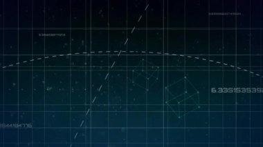 Bağlantılar ve veri işleme ağının animasyonu. küresel dijital arayüz, teknoloji ve ağ konsepti dijital olarak oluşturulmuş video.